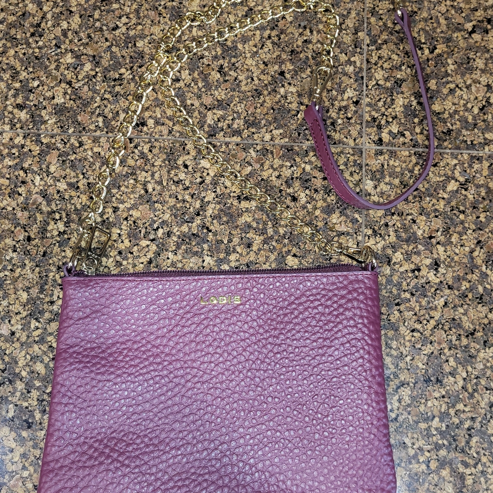 Lodis Purple Leather Crossbody Bag
